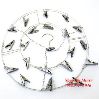 Móc chùm, móc tròn phơi quần áo inox cho bé