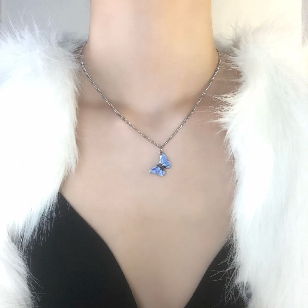 Vòng Cổ Gắn Mặt Hình Bướm Cá Tính Phong Cách Hip-Hop