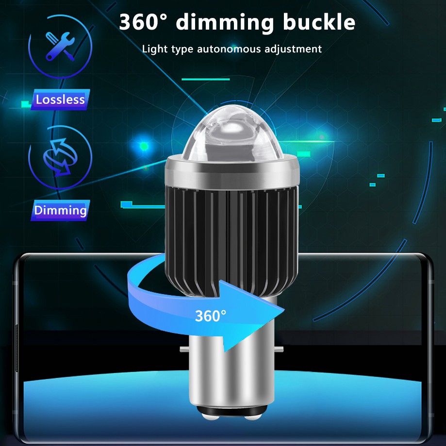 Đèn Pha Siêu Sáng H6 BA20D H4 LED Ánh Sáng Vàng/Trắng 12V Dành Cho Xe Máy