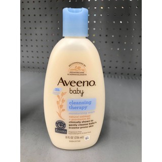 (Mẫu mới) Sữa tắm chàm, lác, khô da, dưỡng ẩm cho bé Aveeno Baby Cleansing Therapy Moisturizing Wash 236ml