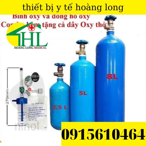 Bình Oxy Y Tế, Bình Thở Oxy Các Loại 5 lit, 8 lít, 40 Lít Đã Đầy Khí Oxy Nguyên Chất 99% Chỉ Hoả Tốc Nội Thành