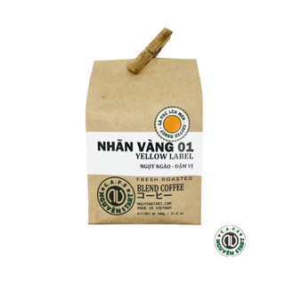 Cà phê rang xay - Nguyên Start Nhãn Vàng 01 - pha phin va pha máy - gói 500gr