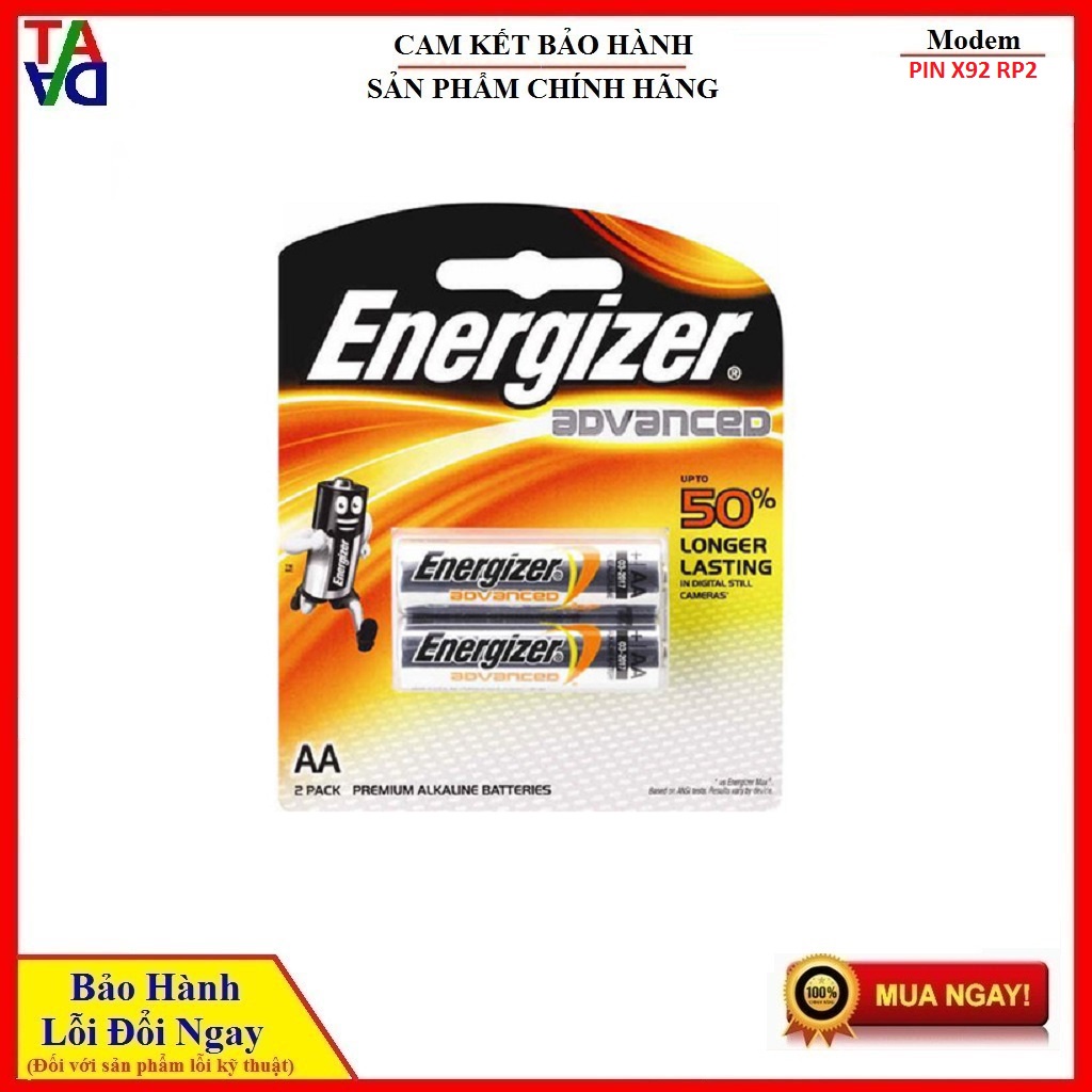 PIN AAA ENERGIZER ADVANCED X92 RP2 - HÀNG CHÍNH HÃNG