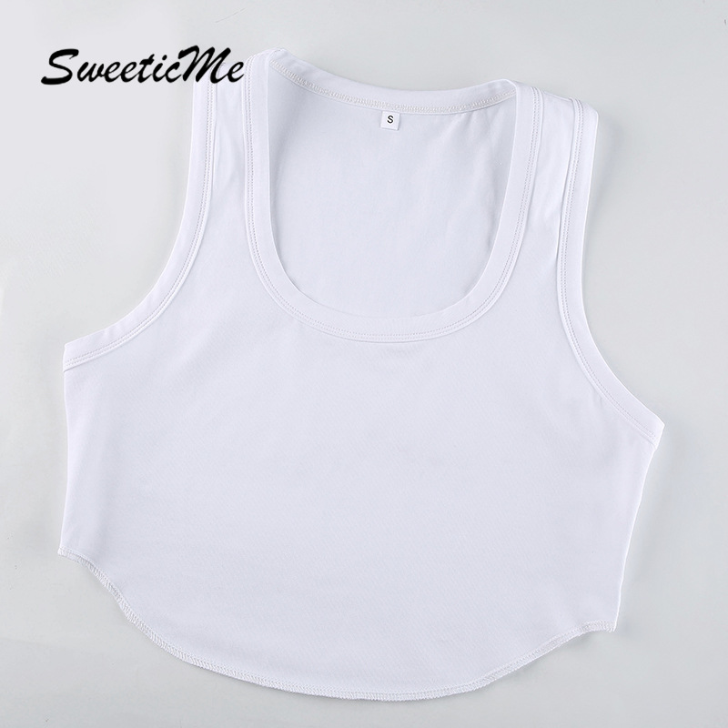 Áo Croptop Cổ Chữ U Dáng Ngắn Màu Trơn Thời Trang Mùa Hè Hàng Mới Cho Nữ