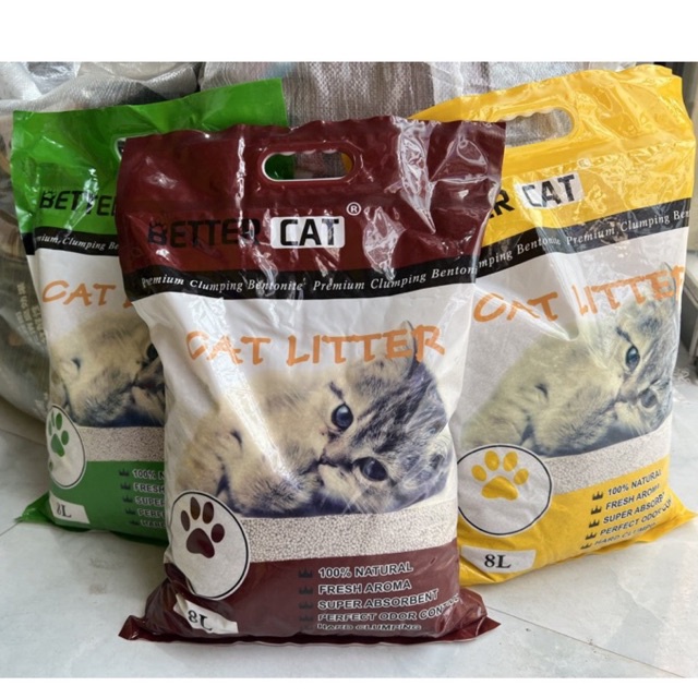 Cát vệ sinh mèo BETTER CAT 8l ⚡CHỈ 1 NGÀY⚡khử mùi không bụi vón cục tốt chanh/táo/cafe- PET&amp;JOI