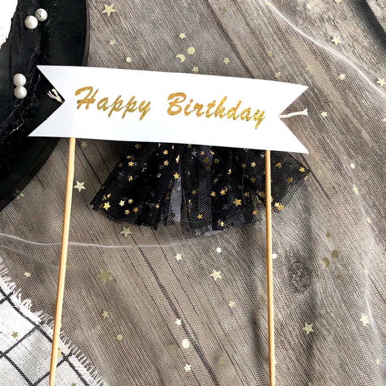 đồ trang trí bánh sinh nhật  [FREESHIP]  que cắm bánh ngựa nơ