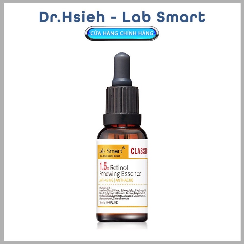 Tinh chất serum  1.5% RETINOL tái tạo da, nồng độ cao 30ml DrHsieh LabSmart Đài Loan