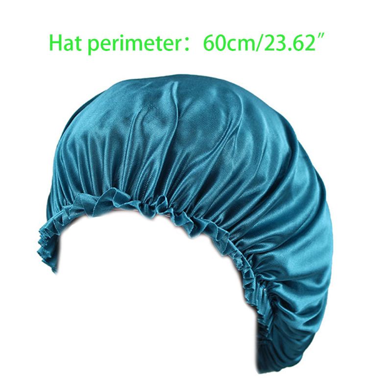 Mũ Trùm Đầu Bằng Satin Co Giãn Màu Trơn Khi Ngủ