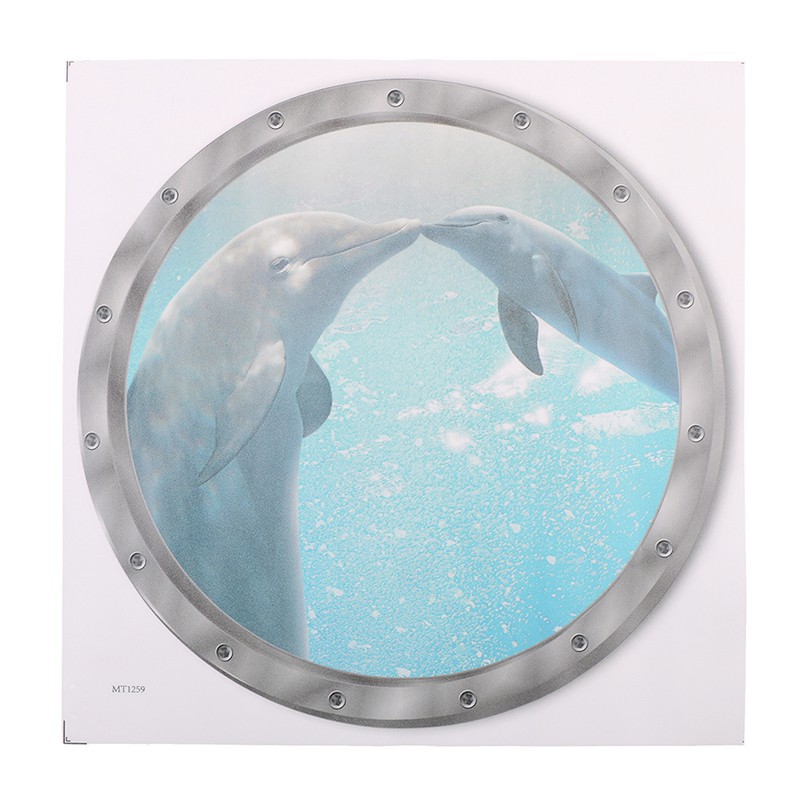 Miếng Dán Tường Vinyl Hình Cá Heo 3D