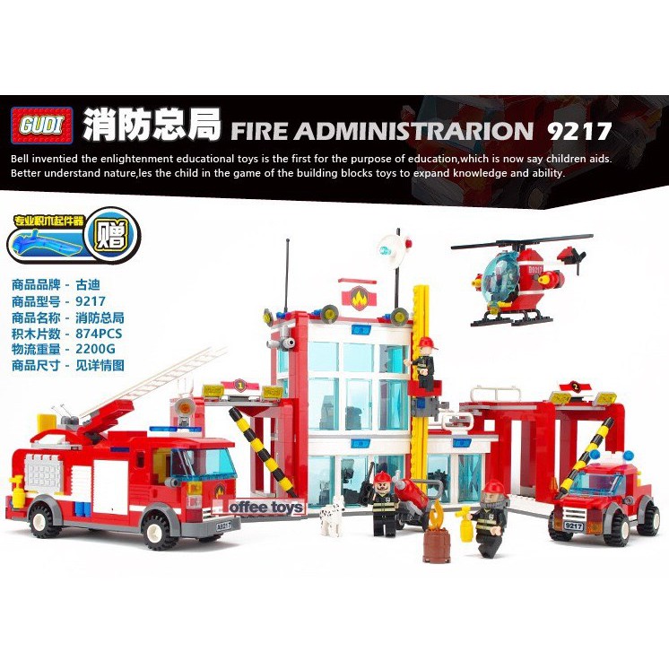 Đồ chơi xếp hình cứu hỏa 874 chi tiết