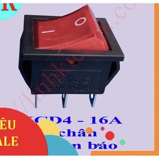 Công tắc bập bênh kcd4 16a 6 chân có đèn màu đỏ - kcd4 16a 250v 31x25