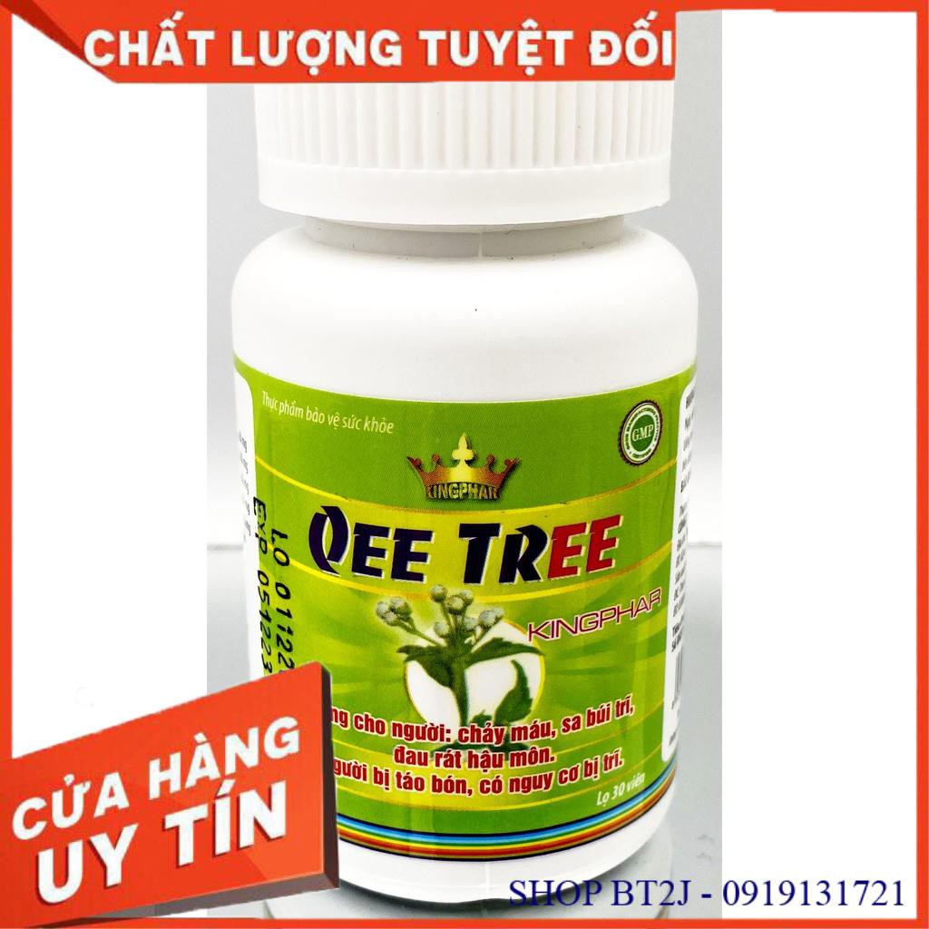 Qee Tree Kingphar - Cho Người Chảy Máu Sa Búi Trĩ Đau Rát Hậu Môn, Táo Bón Có Nguy Cơ Bị Trĩ - Lọ 30 Viên