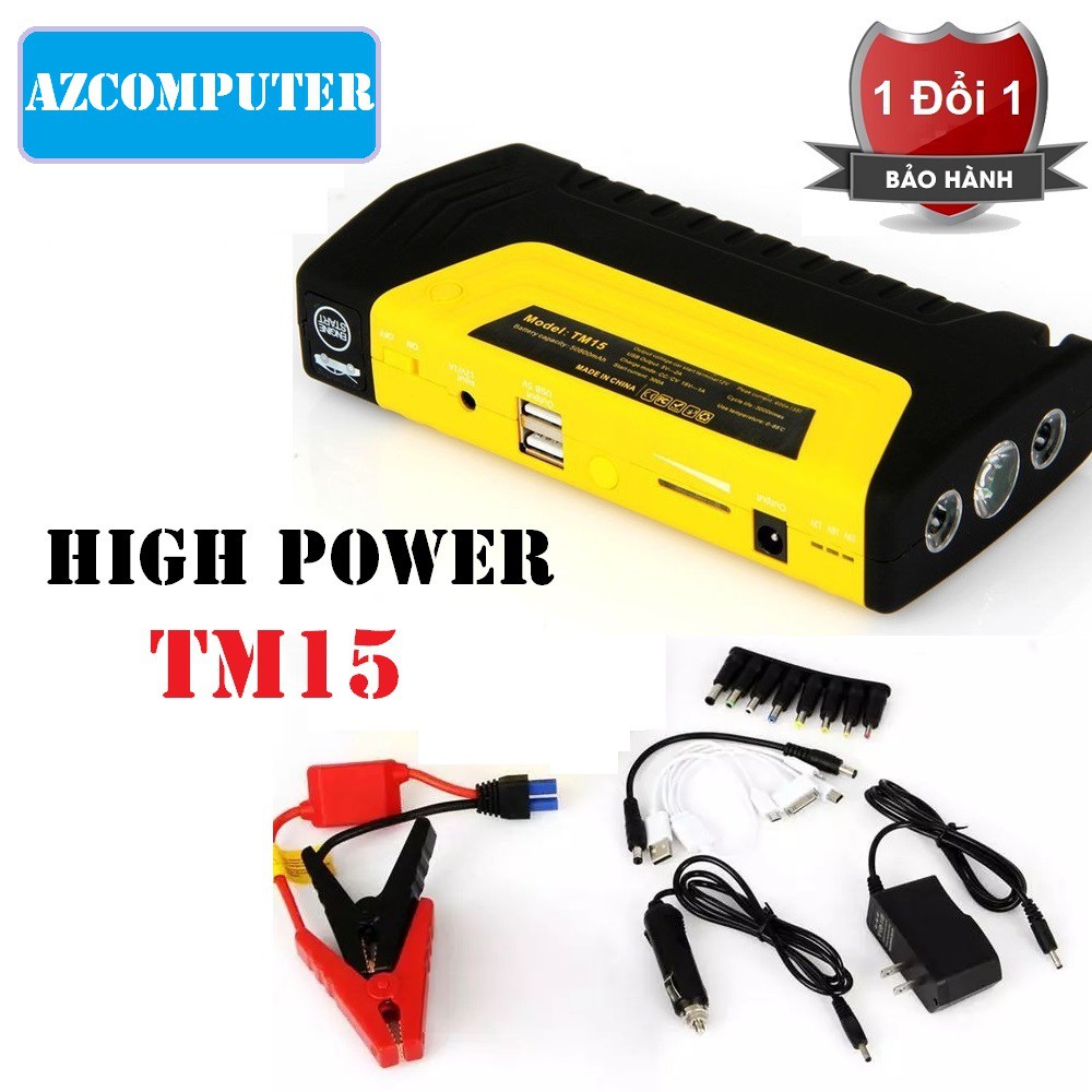 Bộ kích nguồn ắc quy High Power kiêm cực sạc dự phòng laptop cao cấp TM15
