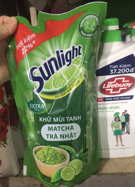 Nước rửa chén Sunlight trà xanh 750g ( dạng túi )