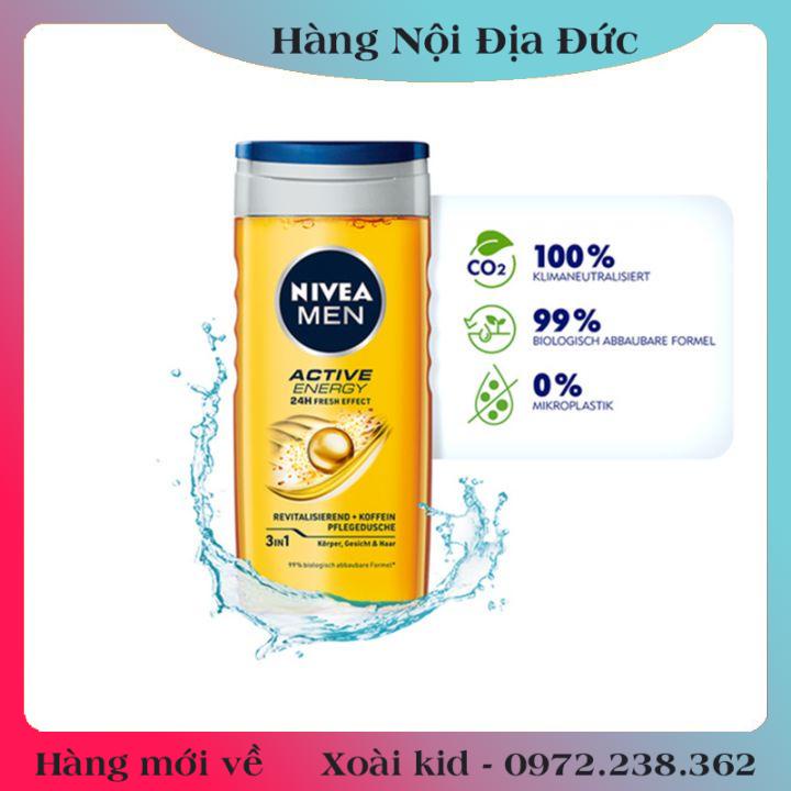 [auth] Nivea Men Đức-  Sữa Tắm, Dầu Gội Nam – Nội địa Đức [Hot]