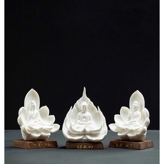 Bộ tượng tây phương tam thánh bạch sứ trắng cao cấp