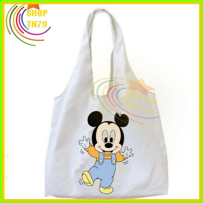 Túi đeo vai thời trang vải canvas mềm loại to đi hoc , đi chơi , đi làm đều rất đẹp - CHUỘT MICKEY