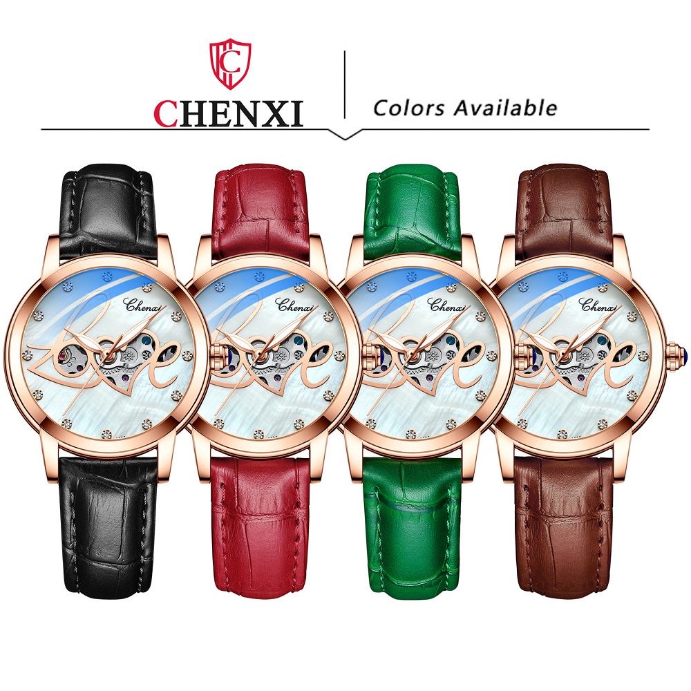 Đồng Hồ Đeo Tay Chexi Bằng Thép Không Gỉ / Da Chống Thấm Nước Sang Trọng Cho Nữ
