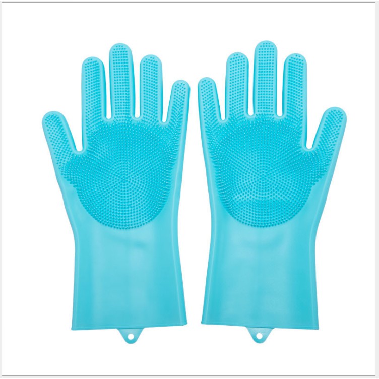 [MUA ĐỂ NHẬN QUÀ] Gang tay rửa bát silicon tặng kèm 1 miếng rửa bát, khăn lau và móc treo khăn