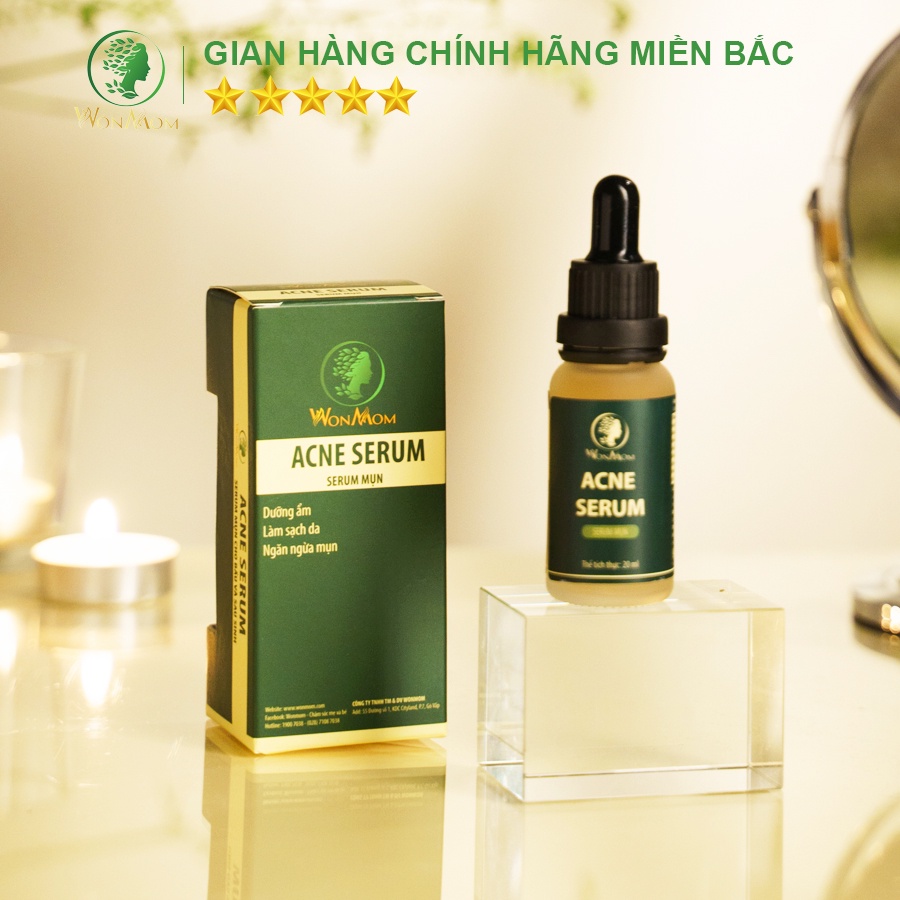 Bộ sạch mụn nám - trắng da cơ bản Wonmom ( 1 Kem nghệ tươi + 1 Serum mụn )