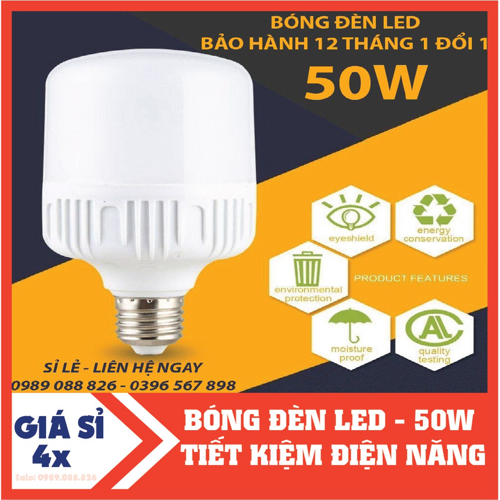 BÓNG ĐÈN LED 50W ĐUÔI XOÁY - TIẾT KIỆM ĐIỆN NĂNG
