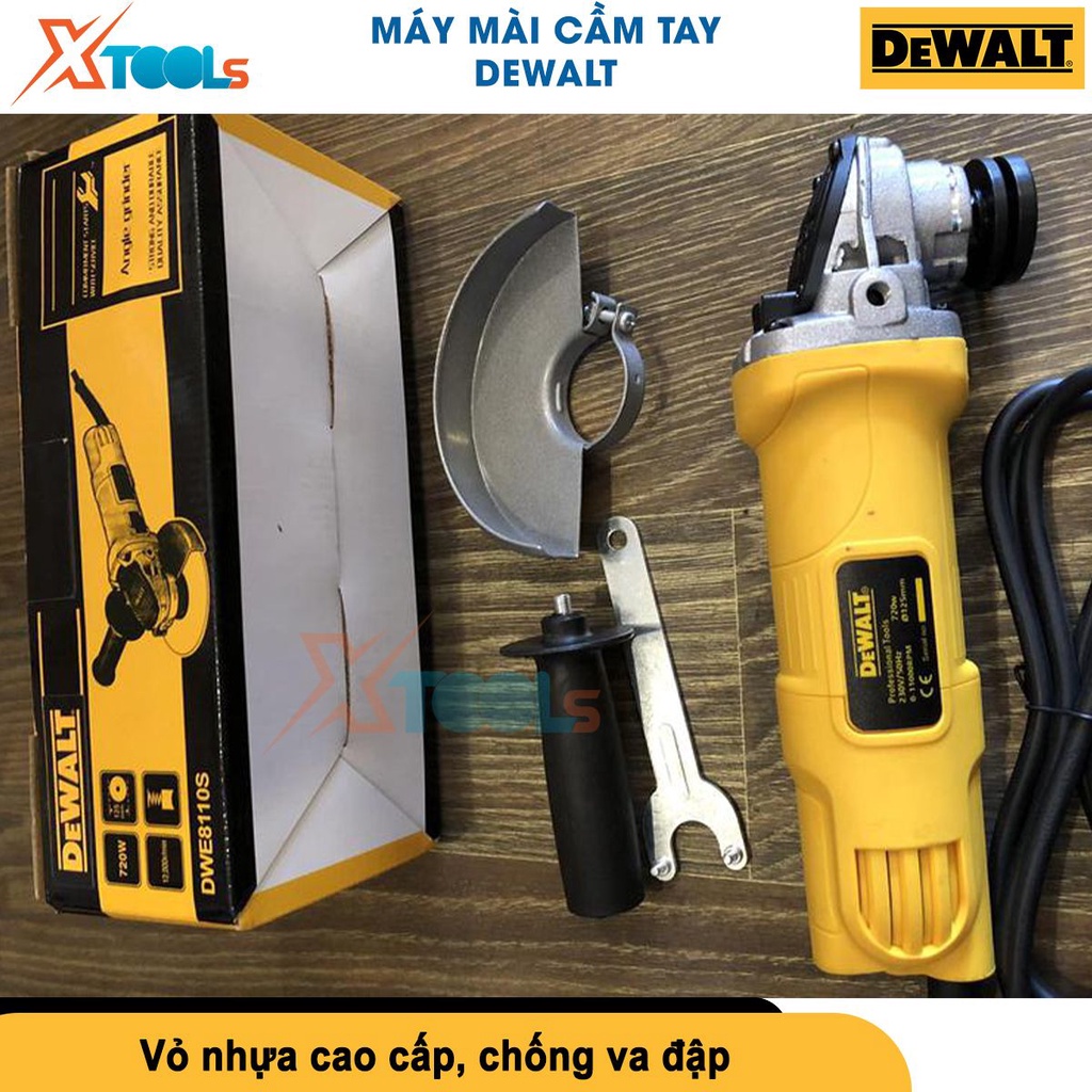 Mày mài cầm tay Dewalt DWE8110S-B1 125mm/M10/720w công tắc trượt, mạnh mẽ, gọn tay máy mài góc [CHÍNH HÃNG][XTOOLS]