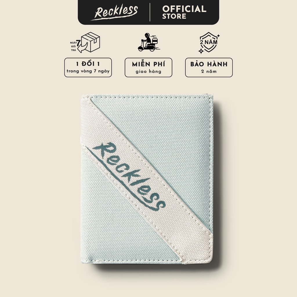 Ví Vải Đứng Reckless Mark Wallet Màu Phối Logo - Polyester Kháng Nước