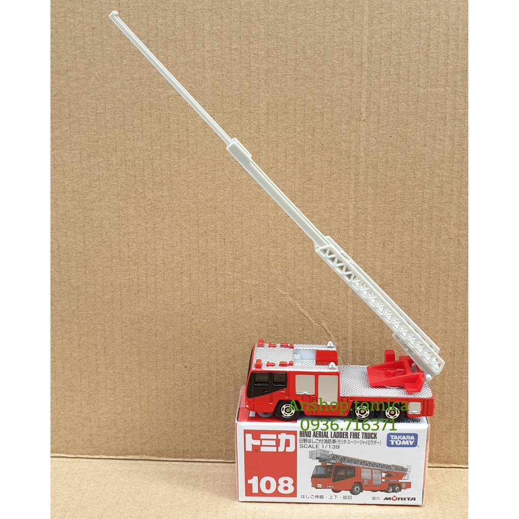 Mô hình xe cứu hỏa thang tomica Nhật Bản No108 (Có Hộp)