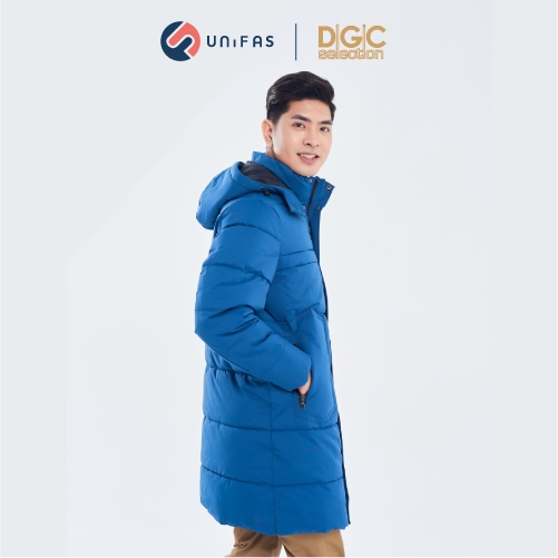 Áo phao Nam dáng dài đại hàn 3 lớp, mũ rời, chần bông ngang cao cấp DGCs - WAJKBA13M