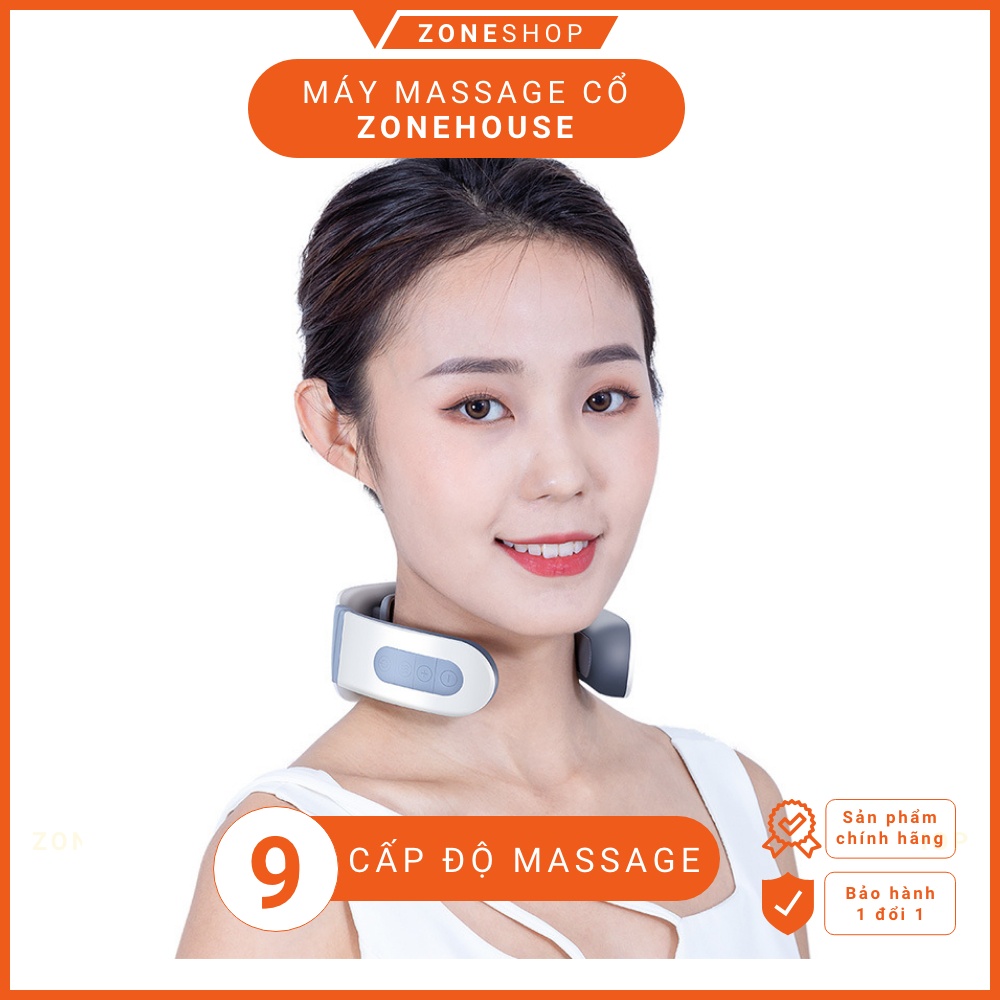 Máy massage cổ vai ZONEHOUSE, 2 đầu tiếp xúc công nghệ Nhật Bản, 9 chế độ massage, nhỏ gọn tiện lợi [ZONESHOP]