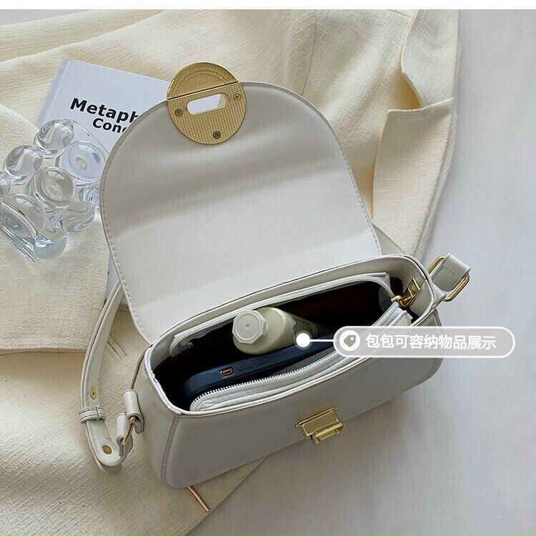 Túi đeo chéo đeo vai hình thang khóa tròn da bóng mềm cực xinh 1034