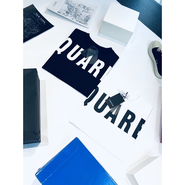 Áo Phông Nam Nữ DSQ in chữ trước ngực - Chất thun cotton 4 chiều hình in ép nhiệt giá rẻ thời trang