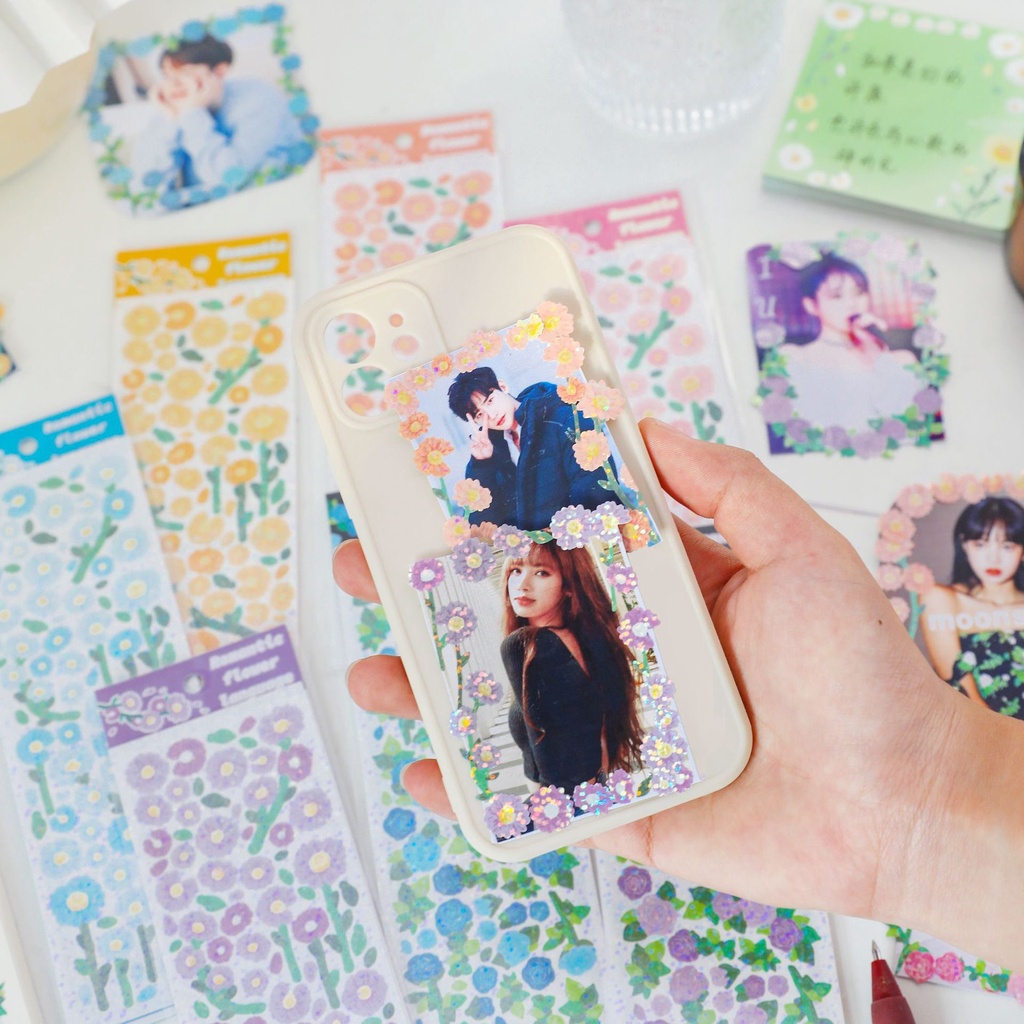Sticker Trang Trí Toploader Hoa Confetti Ribbon Romantic Flower Series