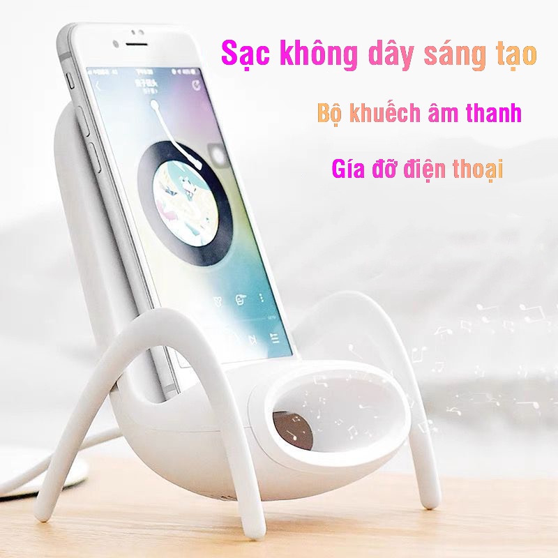 Đế Sạc không dây kiêm giá đỡ điện thoại dành cho tất cả các loại smartphone có hỗ trợ sạc không dây