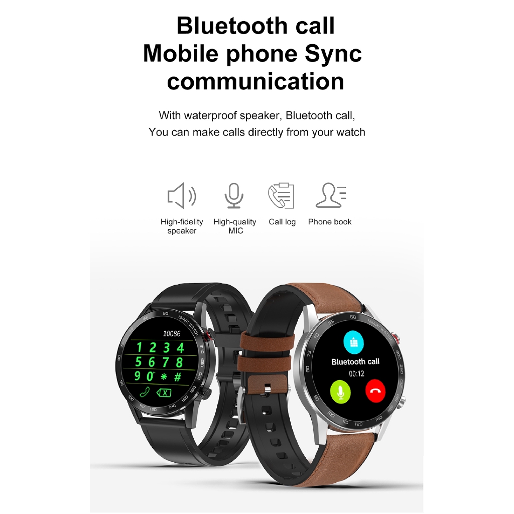 Lykry Smart Watch  DT95 Bluetooth Call ECG Heart Rate  IP68 Waterproof Message 1.3 Inch