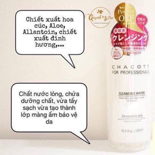 [HÀNG CTY + TEM PHỤ] TẨY TRANG CHACOTT 500ML - MẪU MỚI