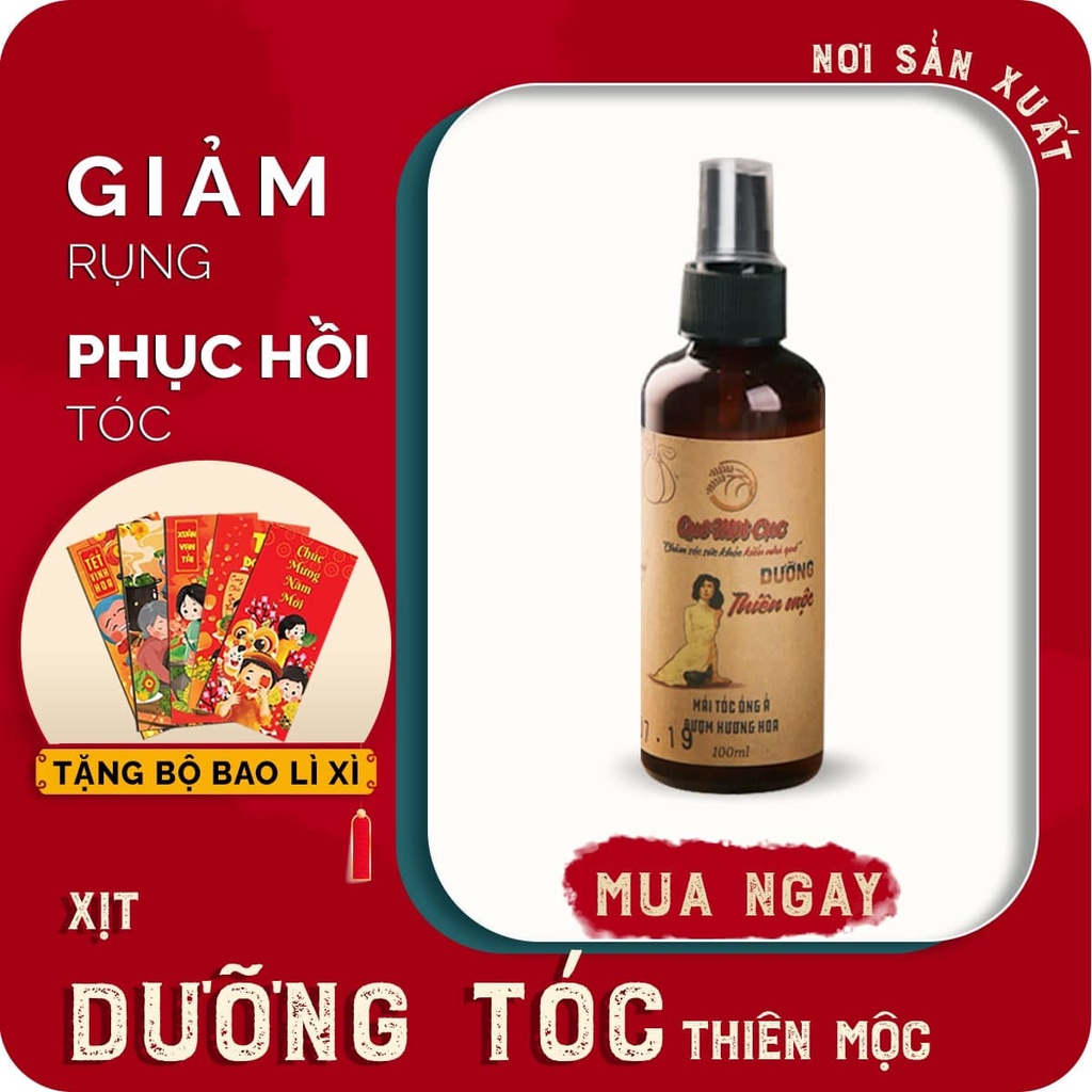 Xịt dưỡng tóc bưởi thơm ‍♀️Xịt bảo vệ tóc khỏi nhiệt, mềm mượt, dài khỏe, giảm rụng tóc QUÊ MỘT CỤC 100ml