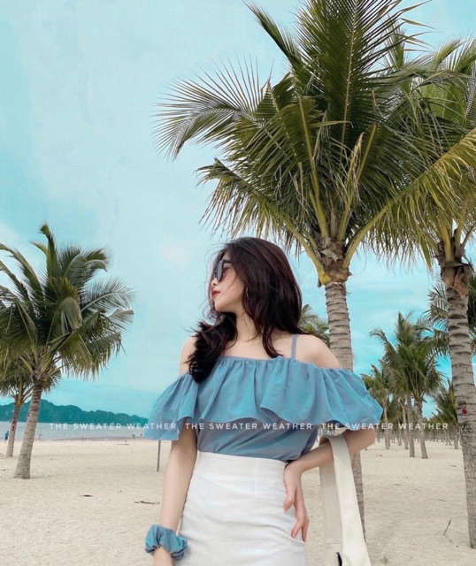 [Mã WASTCOOL giảm 15% tối đa 50K đơn 99K] BÁN SỈ SÉT ÁO XANH TRỄ VAI MIX CHÂN VÁY TRẮNG CHO NỮ | BigBuy360 - bigbuy360.vn