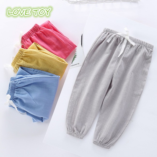 Quần Dài Vải Cotton Mỏng Chống Muỗi Thời Trang Mùa Hè Cho Bé