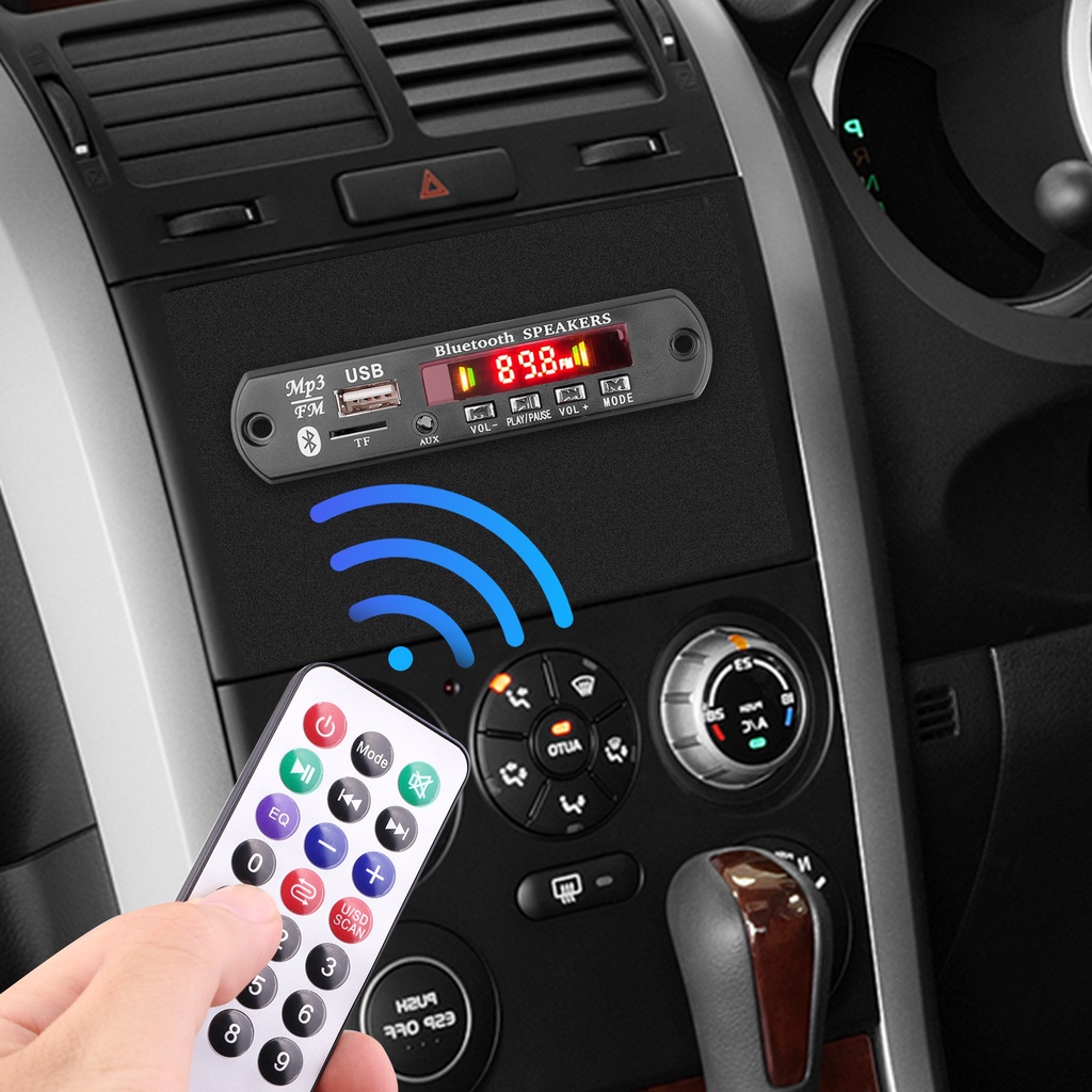 Bộ Khuếch Đại Âm Thanh Không Dây Bluetooth 5.0 120W MP3 WMA WMA WMA WAV 9V 12V Cổng USB FM Radio TF Cho Xe Hơi