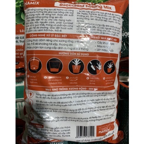 Đất trồng sen đá xương rồng trộn sẵn kèm phân bón cao cấp, siêu rẻ- đất chuyên dụng cho sen đá 500g