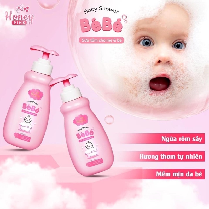 Sữa tắm và gội cho bé Honey Pink 300ml New