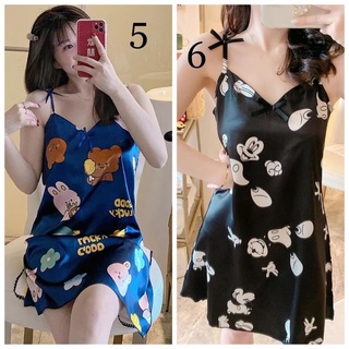 Váy Ngủ 2 Dây Lụa Cao Cấp, Đầm Ngủ Dễ Thương
