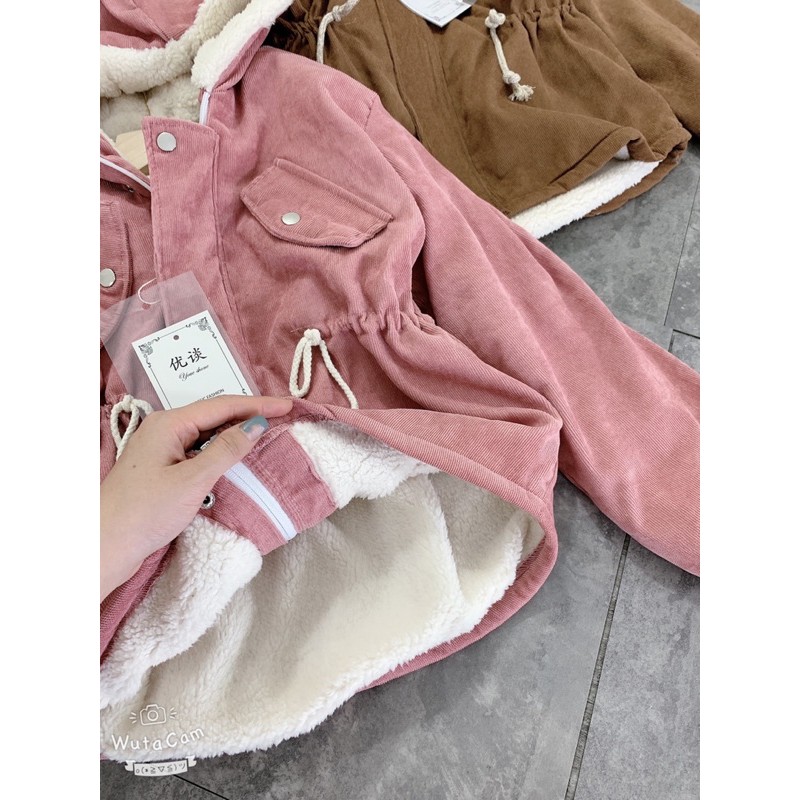 Áo Khoác nhung tăm lót lông siêu ấm | BigBuy360 - bigbuy360.vn