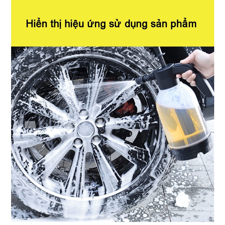 Bình xịt rửa xe bọt 2L Bình xịt nước cầm tay Dụng cụ làm sạch xe hơi Hướng dẫn sử dụng Bình xịt áp suất không khí Bình
