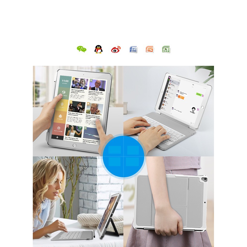 Bàn phím bluetooth cho iPad new 9.7 inch ABS kiêm ốp cao cấp cho ipad air Pro 9.7 inch | BigBuy360 - bigbuy360.vn