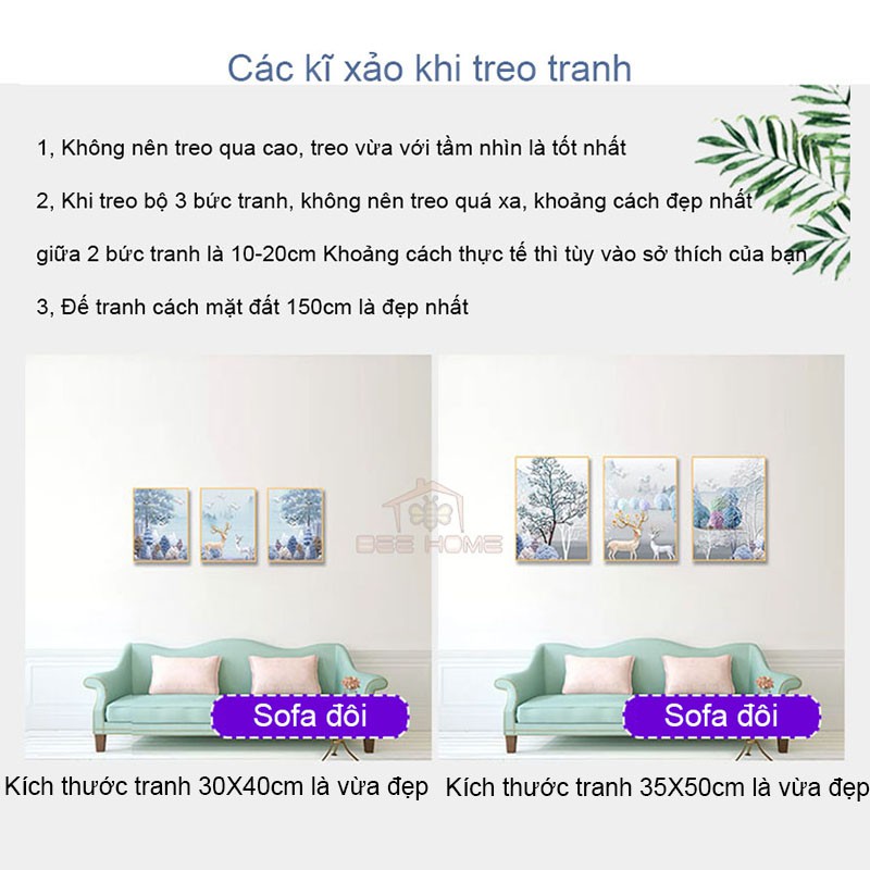 Bộ 3 Tranh Treo Tường Cao Cấp Phong Cách Hiện Đại- BEEHOME- Đồ Gia Dụng Nội Địa Trung Quốc