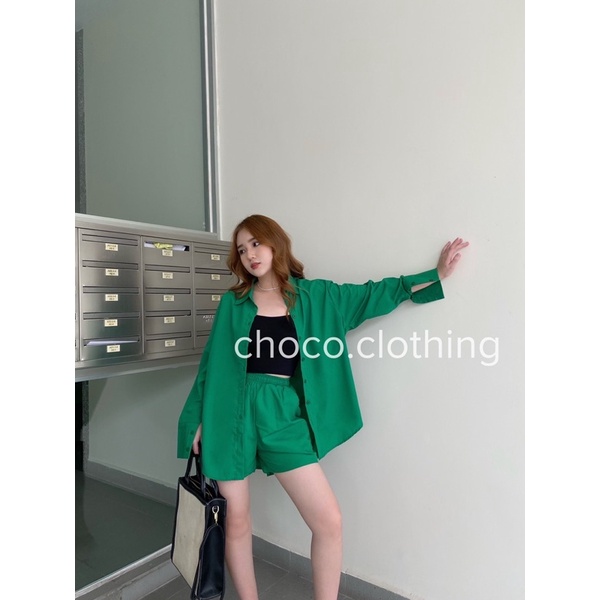 (Hàng có sẵn) bộ somi nhiều màu hot trend (Somi tay dài + Short có lót dày dặn)