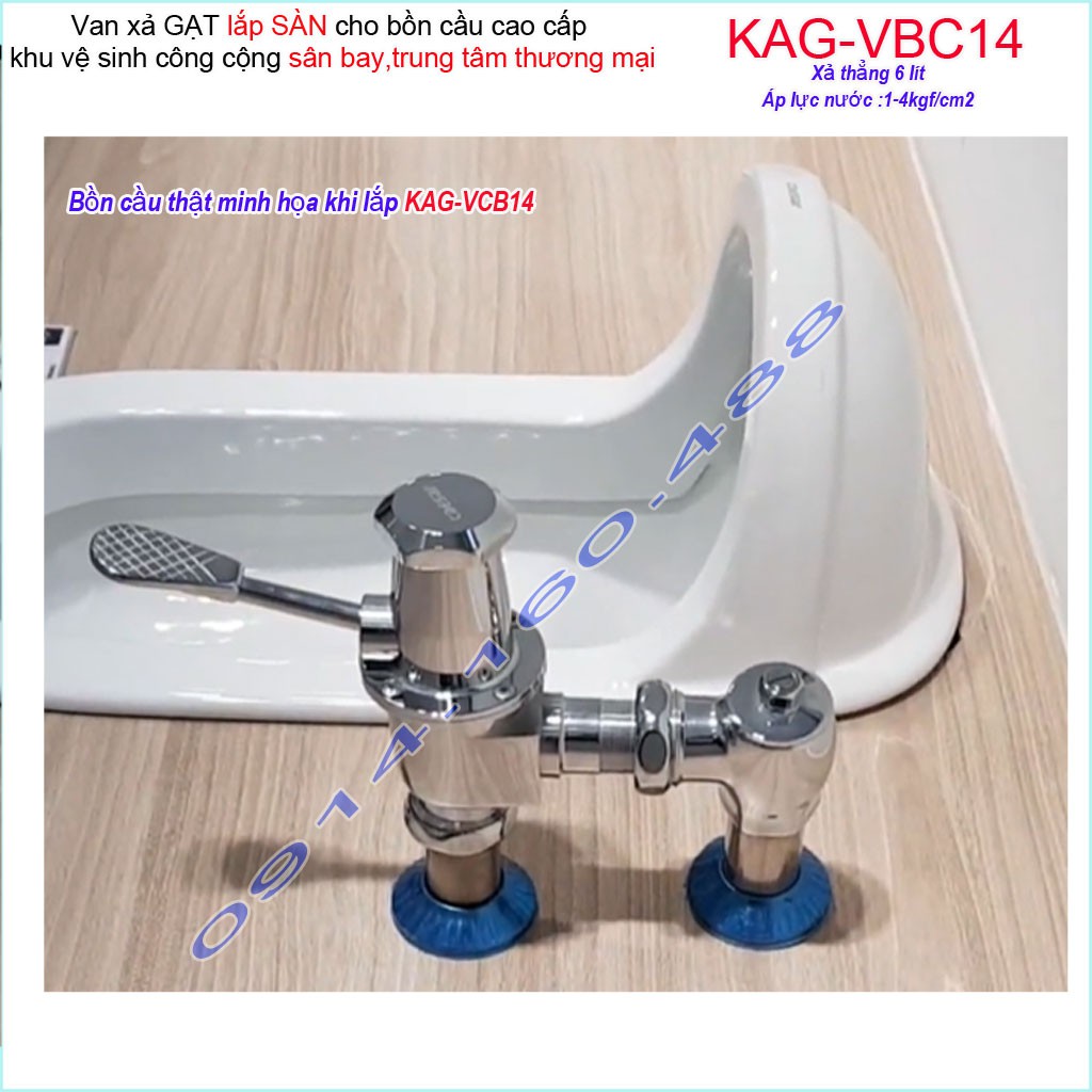 Van xả gạt bồn câu KAG-VBC14, van xả cho bồn cầu Toto, Linax treo tường, van xả cầu không thùng nước( không bồn cầu)