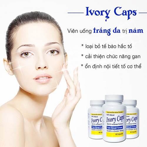 Viên uống Trắng Da Ivory Caps Bổ Sung Glutathione ,Viên Uống Giảm Tàn Nhang